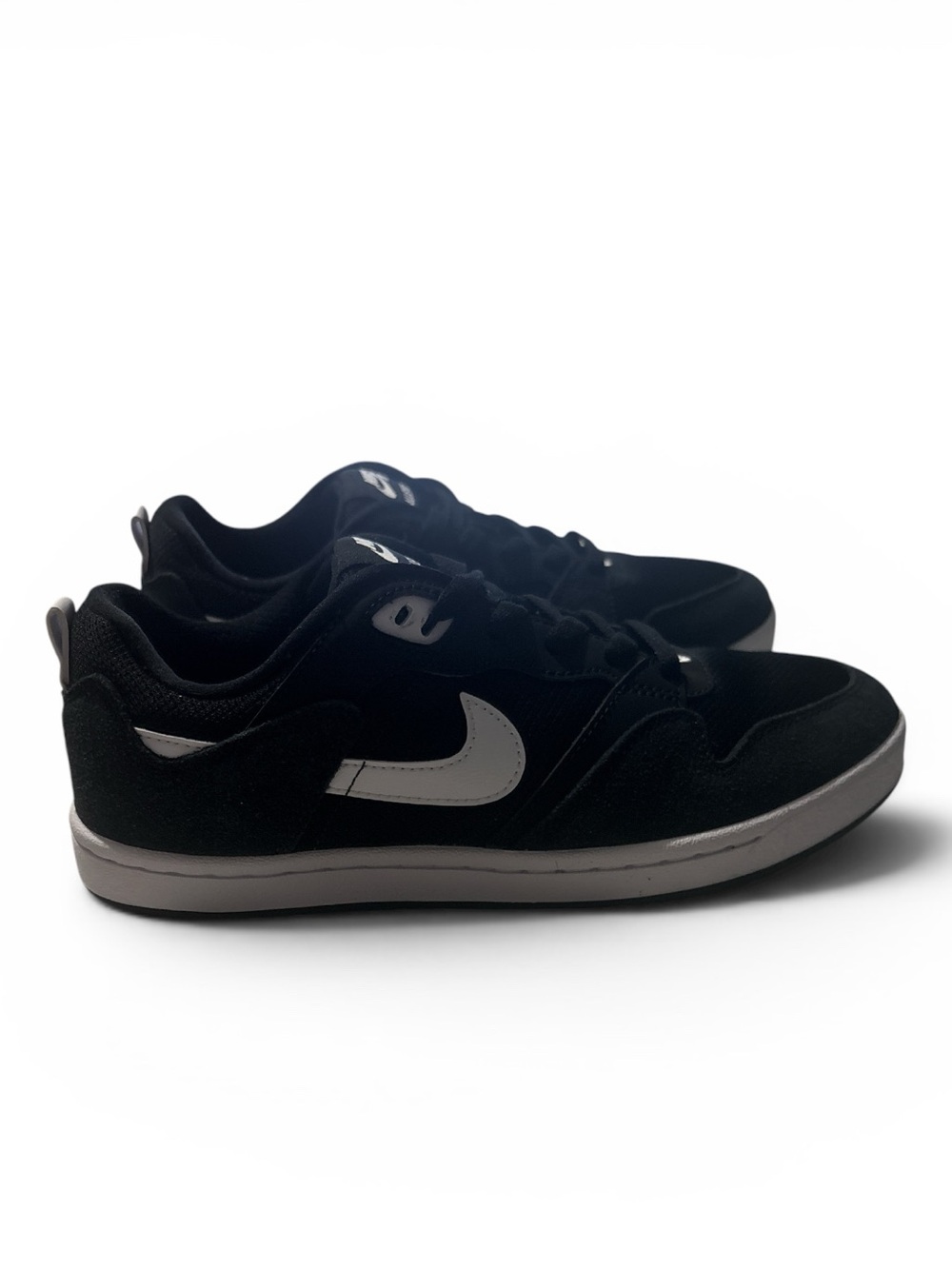 Nike Men's SB Alleyoop Classic Suede Mesh Shoes Black White Black 7.5 M  9W